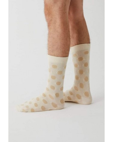 Chaussettes à pois BePolkadots - Beige Besocks jolies pour femme originales pour homme chausset rigolotes drole Suisse