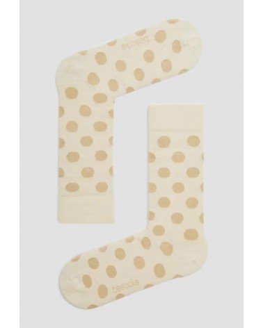 Chaussettes à pois BePolkadots - Beige Besocks jolies pour femme originales pour homme chausset rigolotes drole Suisse