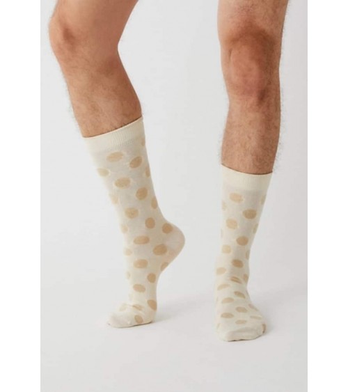 Chaussettes à pois BePolkadots - Beige Besocks jolies pour femme originales pour homme chausset rigolotes drole Suisse