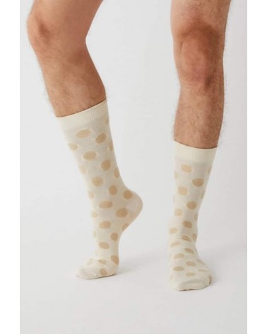 Chaussettes à pois BePolkadots - Beige Besocks jolies pour femme originales pour homme chausset rigolotes drole Suisse