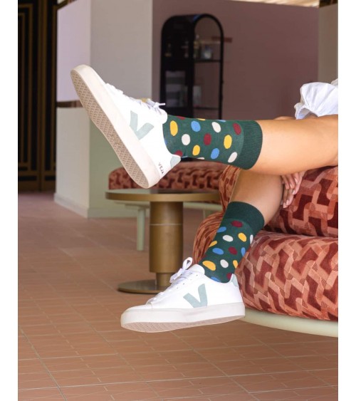 Socken BePolkadots Multicolor - Grün Besocks socke kuschelsocken für damen lustig herren farbige coole socken