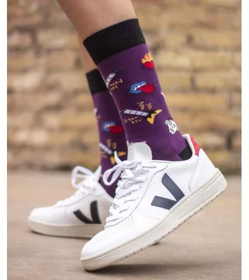 Socken Be Rock - Lila Besocks socke kuschelsocken für damen lustig herren farbige coole socken