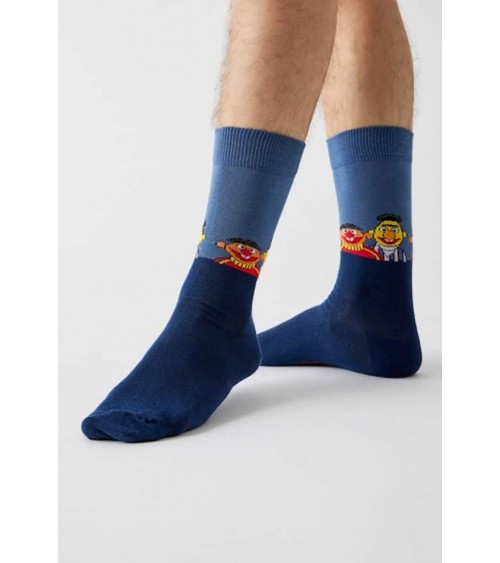 Chaussettes Be Sesame Street Epi & Blas - Bleu Besocks jolies chausset pour homme femme fantaisie drole originales