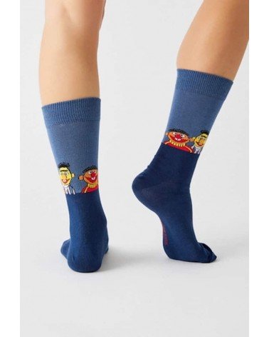 Chaussettes Be Sesame Street Epi & Blas - Bleu Besocks jolies pour femme originales pour homme chausset rigolotes drole Suisse