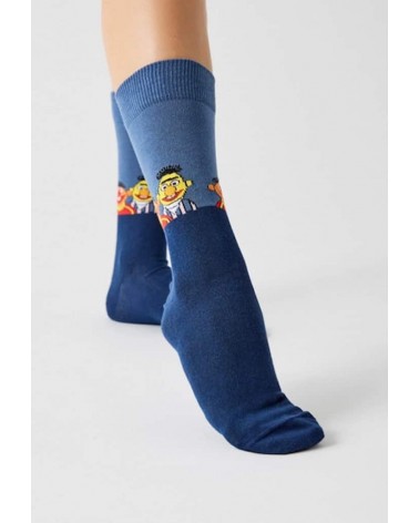 Chaussettes Be Sesame Street Epi & Blas - Bleu Besocks jolies chausset pour homme femme fantaisie drole originales