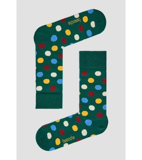 Calze BePolkadots Multicolore - Verde Besocks calze da uomo per donna divertenti simpatici particolari