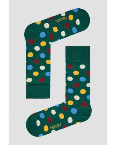 Socken BePolkadots Multicolor - Grün Besocks Socke lustige Damen Herren farbige coole socken mit motiv kaufen