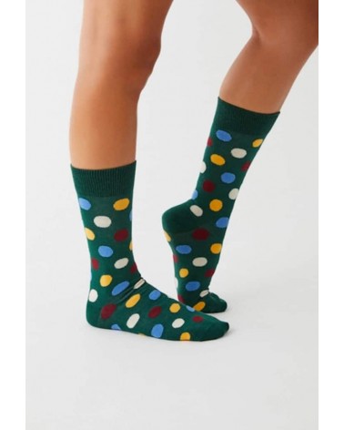 Chaussettes BePolkadots Multicolore - Vert Besocks jolies pour femme originales pour homme chausset rigolotes drole Suisse