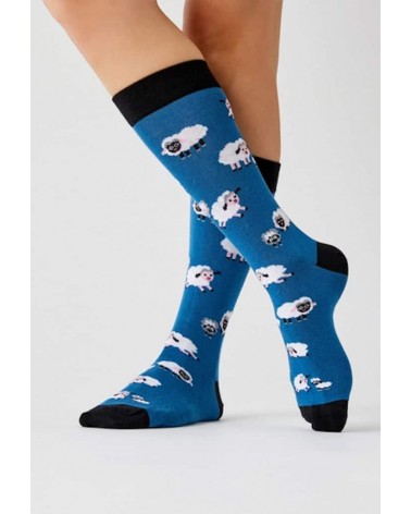 Chaussettes BeSheep - Mouton - Bleu Besocks calendrier de l avent chaussettes jolies chausset pour homme femme fantaisie drol...