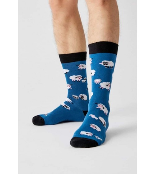 Chaussettes BeSheep - Mouton - Bleu Besocks jolies chausset pour homme femme fantaisie drole originales