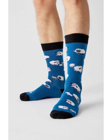 Chaussettes BeSheep - Mouton - Bleu Besocks calendrier de l avent chaussettes jolies chausset pour homme femme fantaisie drol...