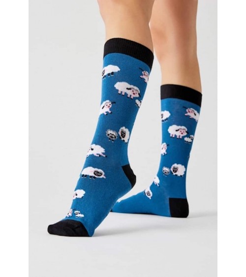 Socken BeSheep - Schaf - Blau Besocks Socke lustige Damen Herren farbige coole socken mit motiv kaufen
