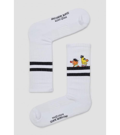 Be Sesame Street Epi & Blas - Chaussettes de sport blanches Besocks calendrier de l avent chaussettes jolies chausset pour ho...