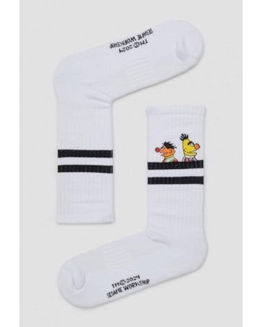 Be Sesame Street Epi & Blas - Chaussettes de sport blanches Besocks calendrier de l avent chaussettes jolies chausset pour ho...