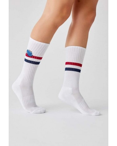 Be Sesame Street Epi & Blas - Calze sportive bianche Besocks calze da uomo per donna divertenti simpatici particolari