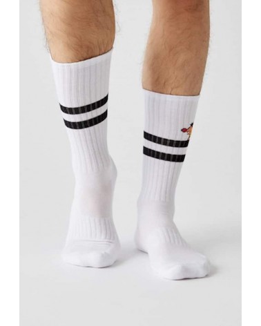 Be Sesame Street Epi & Blas - Chaussettes de sport blanches Besocks jolies chausset pour homme femme fantaisie drole originales