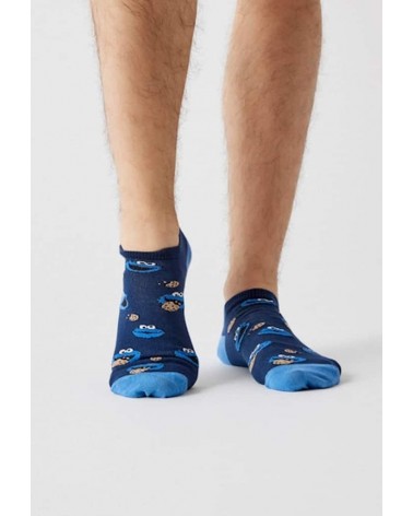 Be Sesame Street Cookie Monster - Socquettes, chaussettes basses Besocks jolies chausset pour homme femme fantaisie drole ori...