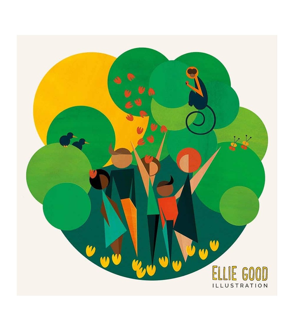 das Fest der Erde - Tablett, Serviertablett aus holz, rechteckig Ellie Good illustration serviertablett salatschüssel holztab...