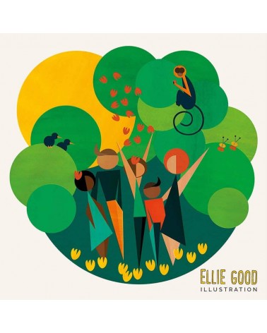 das Fest der Erde - Tablett, Serviertablett aus holz, rechteckig Ellie Good illustration serviertablett salatschüssel holztab...