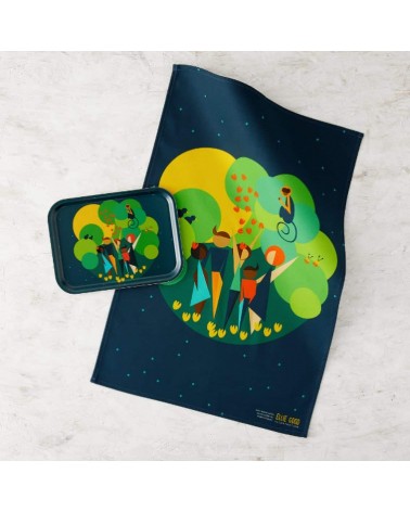 il festival della terra - Vassoio di legno rettangolare design Ellie Good illustration decorativo legno vassoio design