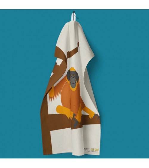 Tea Towel - Orangutan Ellie Good illustration best kitchen hand towels fall funny cute