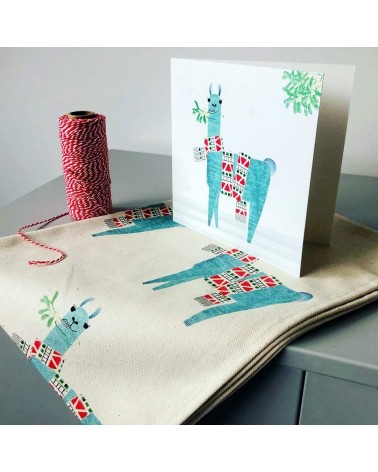 Lama de Noël - Serviette, torchon de cuisine Ellie Good illustration torchon vaisselle qualité serviette haut de gamme beaux ...