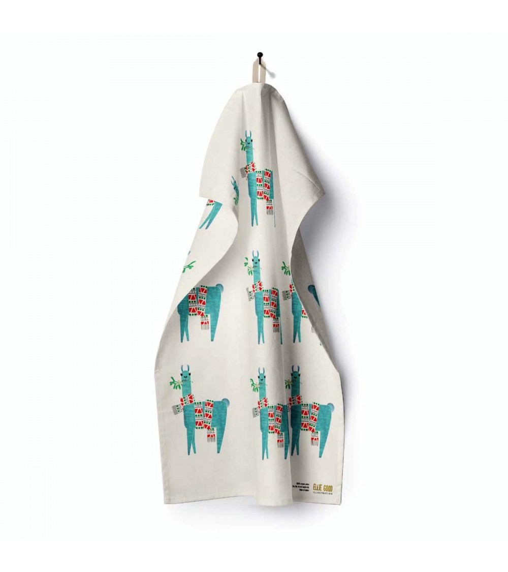 Weihnachtliches Lama - Geschirrtuch, Küchentuch Ellie Good illustration geschirr küchen tücher kaufen schöne modern küchenhan...