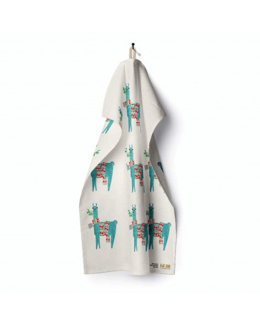 Mistletoe Llama Christmas - Tea Towel Ellie Good illustration best kitchen hand towels fall funny cute