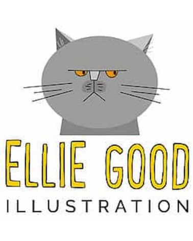 Grummelige Katze - Geschirrtuch, Küchentuch Ellie Good illustration geschirr küchen tücher kaufen schöne modern küchenhandtücher