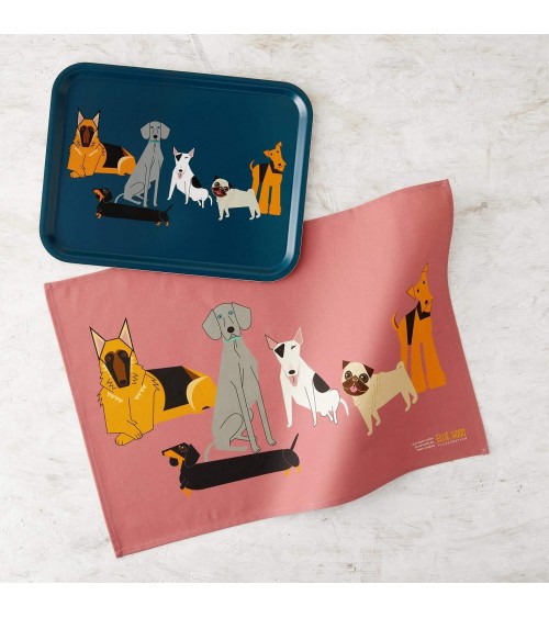 Cani - Vassoio di legno rettangolare design Ellie Good illustration decorativo legno vassoio design