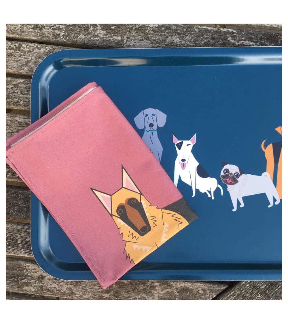 Amis des chiens - Plateau de service rectangulaire en bois Ellie Good illustration saladié service bois table apéritif apéro ...
