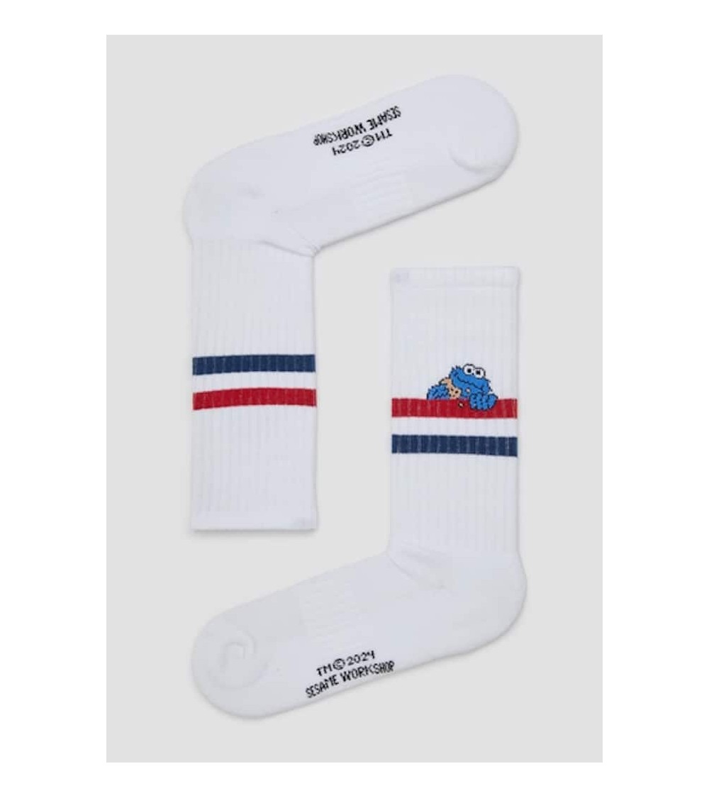 Be Sesame Street Cookie Monster - Sportsocken, weisse Socken Besocks Socke lustige Damen Herren farbige coole socken mit moti...