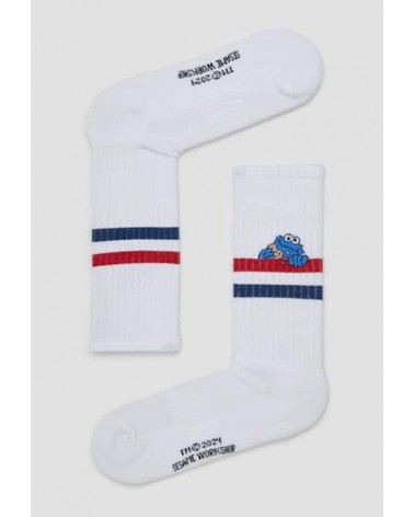 Be Sesame Street Cookie Monster - Chaussettes de sport blanches Besocks calendrier de l avent chaussettes jolies chausset pou...