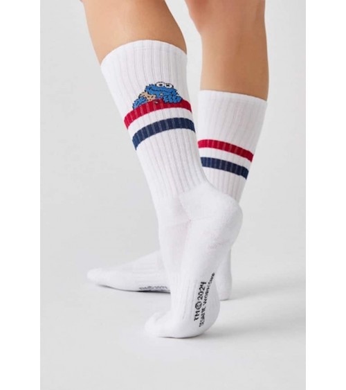 Be Sesame Street Cookie Monster - Chaussettes de sport blanches Besocks calendrier de l avent chaussettes jolies chausset pou...