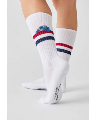 Be Sesame Street Cookie Monster - White sports socks Besocks funny crazy cute cool best pop socks for women men