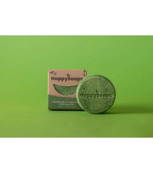 Aloë You Vera Much - Shampoing solide naturel HappySoaps meilleur doux sans bouteille emballage plastique