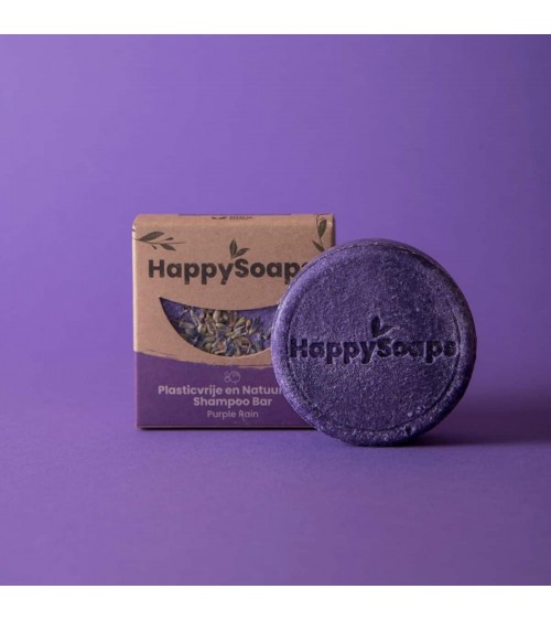 Purple Rain - Shampoing solide naturel HappySoaps meilleur doux sans bouteille emballage plastique