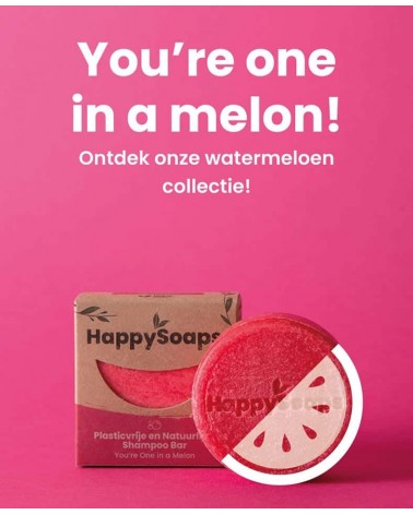 You're One in a Melon - Natural solid hair shampoo HappySoaps handmade good best hair products no plastic