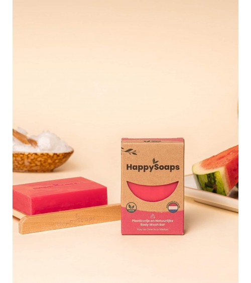 You're One in a Melon - Natural solid hair shampoo HappySoaps handmade good best hair products no plastic