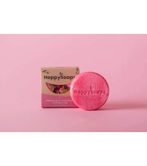 La Vie en Rose - Shampoing solide naturel HappySoaps meilleur doux sans bouteille emballage plastique
