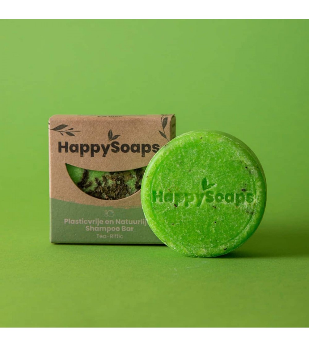 Tea-Riffic - Natural solid hair shampoo HappySoaps handmade good best hair products no plastic