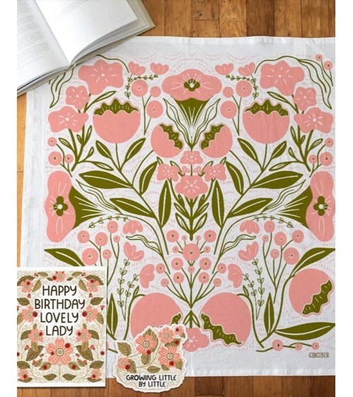 Tea Towel - Flowers Gingiber best kitchen hand towels fall funny cute