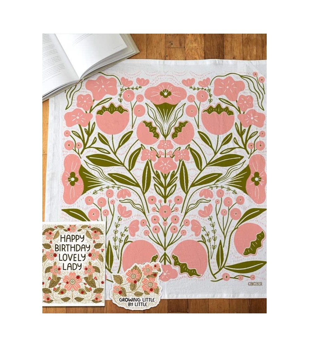Serviette de cuisine - Fleurs Gingiber torchon vaisselle qualité serviette haut de gamme beaux essuie main originaux