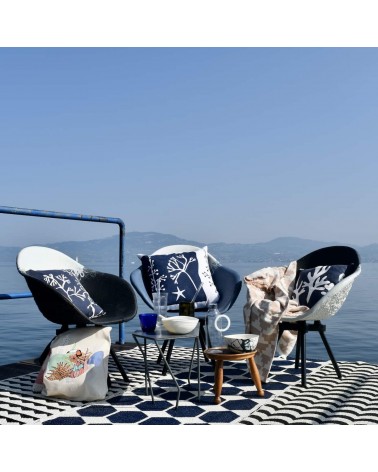 GRAVÊNE 7.0 Blanc & Bleu - Fauteuil design Maximum Paris relaxant confortable allaitement maison salon
