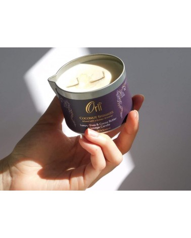 Coconut - Shimmer Massage oil Candle Orli Massage Candles handmade candle store