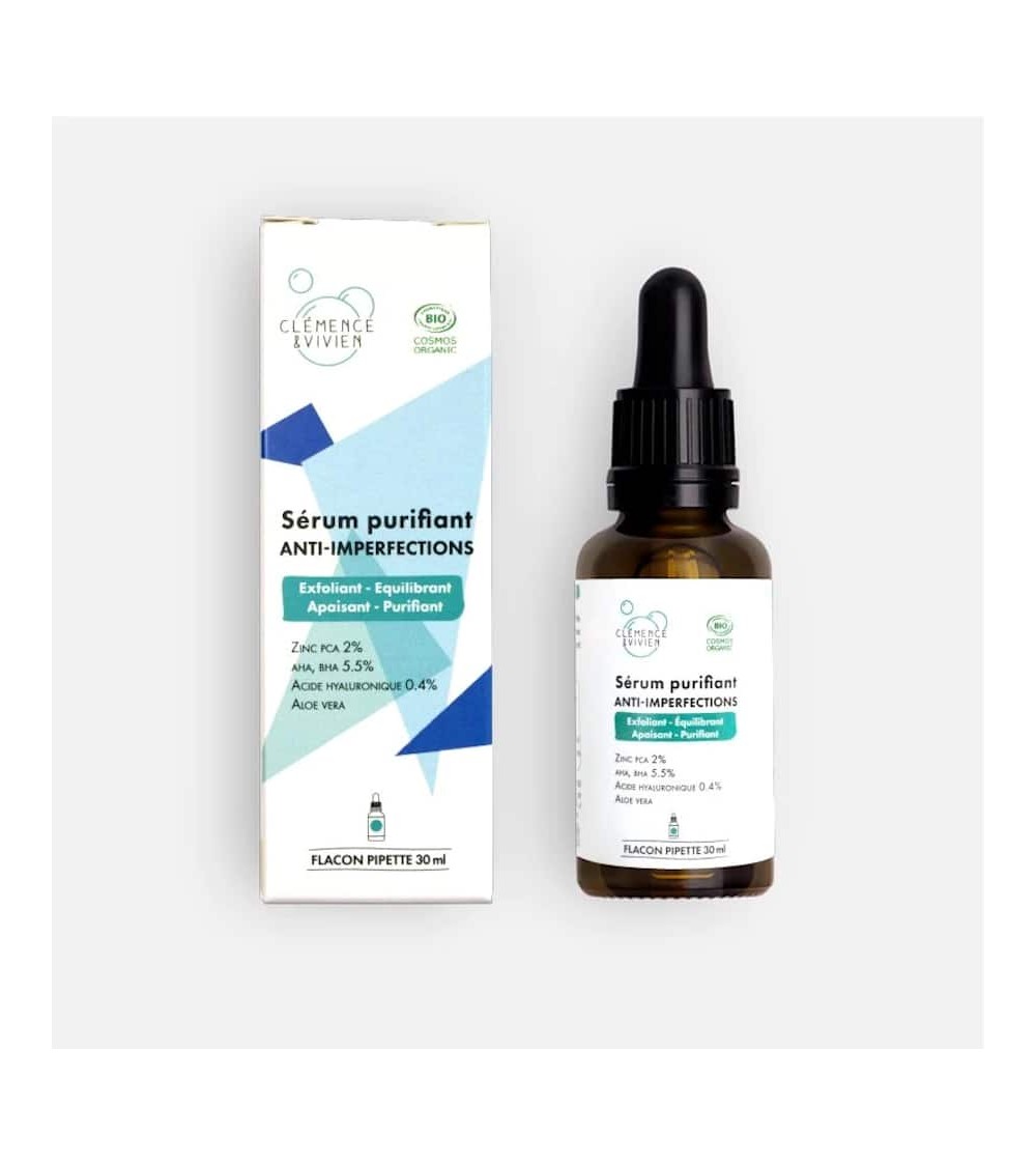 Sérum purifiant anti imperfections Clémence et Vivien cosmetique naturel de qualité vegan