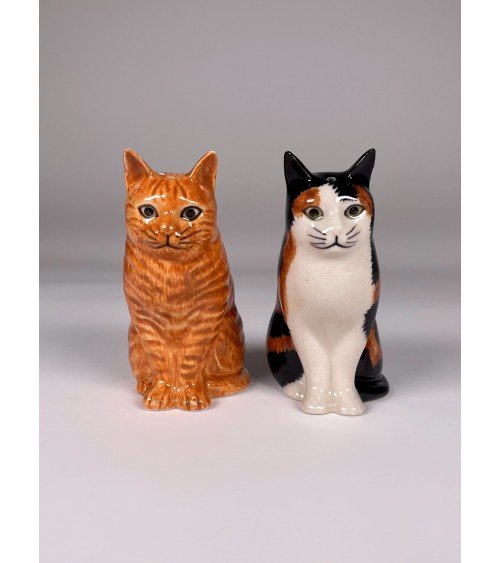 Eleanor & Vincent - Salt and pepper shaker Cat Quail Ceramics pots set shaker cute unique cool