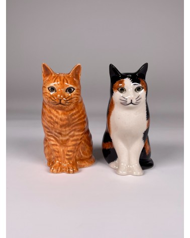 Eleanor & Vincent - Salt and pepper shaker Cat Quail Ceramics pots set shaker cute unique cool