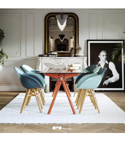 CLAVEX 68.0 Rivière - Glass Dining table