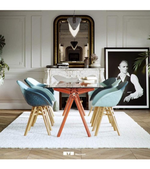 CLAVEX 68.0 Rivière - Glass Dining table - EXHIBITION MODEL
